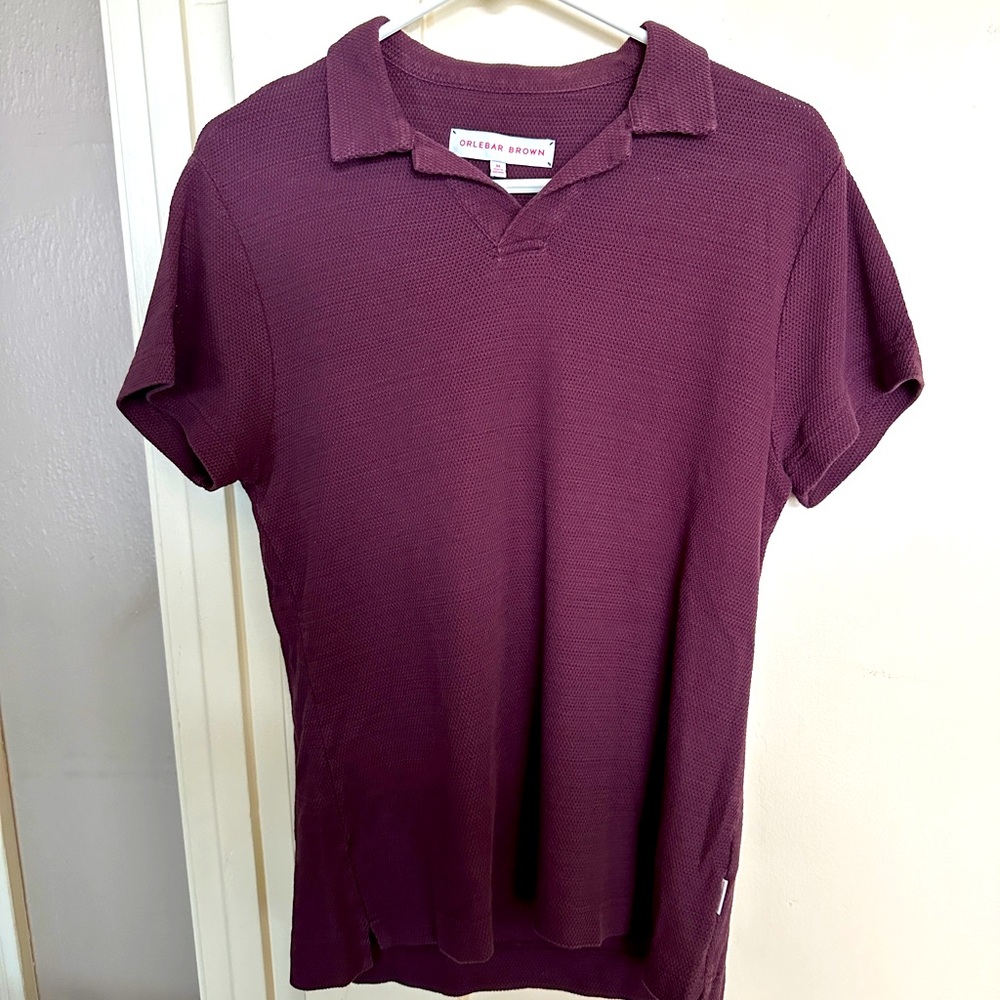 Two (2) Men’s Orlebar Brown cotton mesh polo shirts